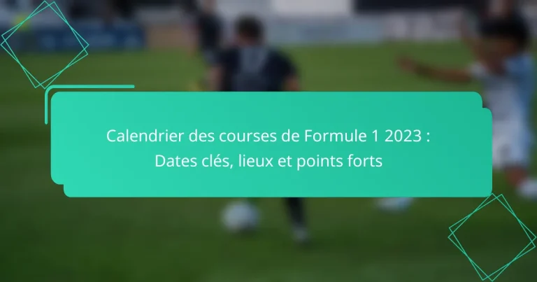 Calendrier des courses de Formule 1 2023 : Dates clés, lieux et points forts