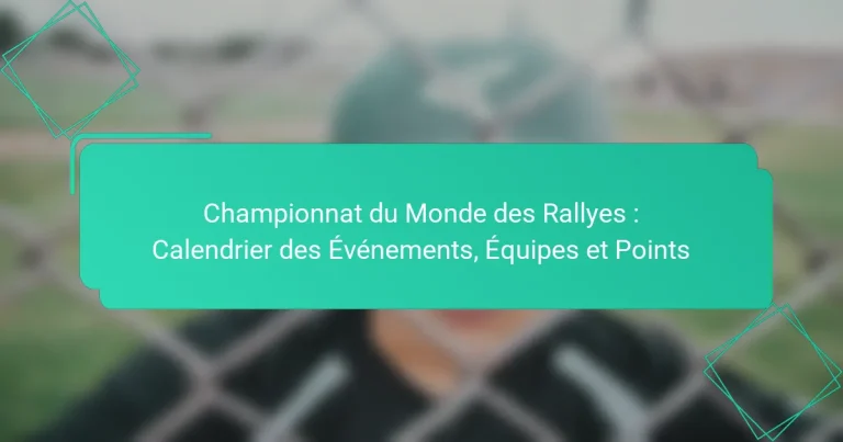 Championnat du Monde des Rallyes : Calendrier des Événements, Équipes et Points